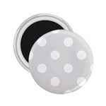 Polka Dots - White on Platinum Gray 2.25  Magnet