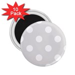 Polka Dots - White on Platinum Gray 2.25  Magnet (10 pack)
