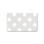 Polka Dots - White on Platinum Gray Magnet (Name Card)