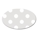 Polka Dots - White on Platinum Gray Magnet (Oval)