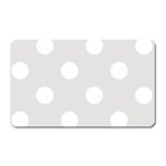 Polka Dots - White on Platinum Gray Magnet (Rectangular)