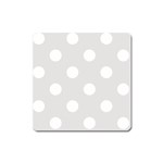 Polka Dots - White on Platinum Gray Magnet (Square)