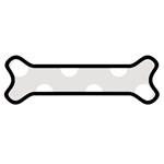 Polka Dots - White on Platinum Gray Magnet (Dog Bone)