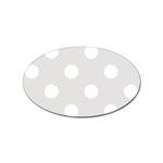 Polka Dots - White on Platinum Gray Sticker (Oval)