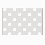 Polka Dots - White on Platinum Gray Postcard 4 x 6  (Pkg of 10)