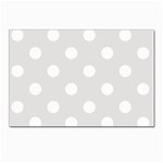 Polka Dots - White on Platinum Gray Postcard 5  x 7 