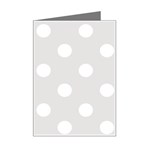 Polka Dots - White on Platinum Gray Mini Greeting Card