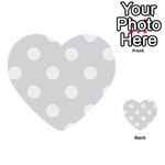 Polka Dots - White on Platinum Gray Multi-purpose Cards (Heart)