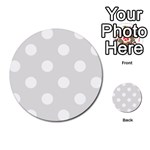 Polka Dots - White on Platinum Gray Multi-purpose Cards (Round)