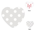 Polka Dots - White on Platinum Gray Playing Cards (Heart)