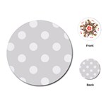 Polka Dots - White on Platinum Gray Playing Cards (Round)