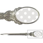 Polka Dots - White on Platinum Gray Letter Opener