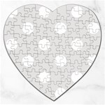 Polka Dots - White on Platinum Gray Jigsaw Puzzle (Heart)