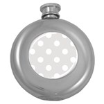 Polka Dots - White on Platinum Gray Hip Flask (5 oz)