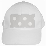 Polka Dots - White on Platinum Gray White Cap