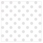 Polka Dots - Platinum Gray on White Large Satin Scarf (Square)