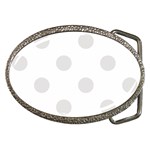 Polka Dots - Platinum Gray on White Belt Buckle