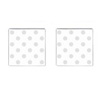 Polka Dots - Platinum Gray on White Cufflinks (Square)