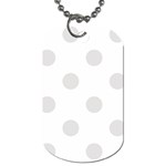 Polka Dots - Platinum Gray on White Dog Tag (One Side)