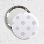 Polka Dots - Platinum Gray on White 2.25  Handbag Mirror