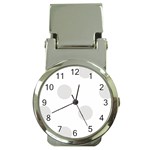 Polka Dots - Platinum Gray on White Money Clip Watch