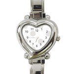 Polka Dots - Platinum Gray on White Heart Italian Charm Watch