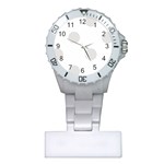 Polka Dots - Platinum Gray on White Nurses Watch