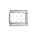 Polka Dots - Platinum Gray on White Italian Charm (9mm)