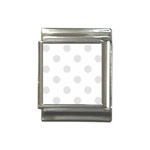 Polka Dots - Platinum Gray on White Italian Charm (13mm)