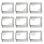 Polka Dots - Platinum Gray on White 9mm Italian Charm (9 pack)