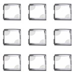 Polka Dots - Platinum Gray on White Mega Link Italian Charm (9 pack)