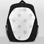 Polka Dots - Platinum Gray on White Backpack Bag