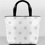 Polka Dots - Platinum Gray on White Bucket Bag