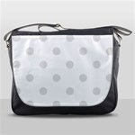 Polka Dots - Platinum Gray on White Messenger Bag