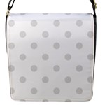 Polka Dots - Platinum Gray on White Flap Closure Messenger Bag (S)