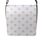 Polka Dots - Platinum Gray on White Flap Closure Messenger Bag (L)