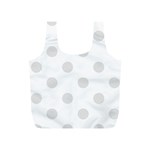 Polka Dots - Platinum Gray on White Full Print Recycle Bag (S)