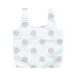 Polka Dots - Platinum Gray on White Full Print Recycle Bag (M)