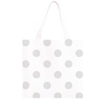 Polka Dots - Platinum Gray on White Grocery Light Tote Bag