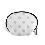 Polka Dots - Platinum Gray on White Accessory Pouch (Small)