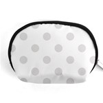 Polka Dots - Platinum Gray on White Accessory Pouch (Medium)