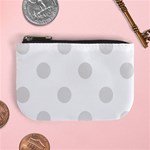 Polka Dots - Platinum Gray on White Mini Coin Purse