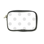 Polka Dots - Platinum Gray on White Coin Purse