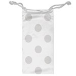 Polka Dots - Platinum Gray on White Jewelry Bag