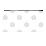 Polka Dots - Platinum Gray on White Pencil Case