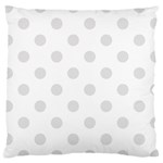 Polka Dots - Platinum Gray on White Large Cushion Case (Two Sides)