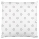 Polka Dots - Platinum Gray on White Standard Flano Cushion Case (One Side)