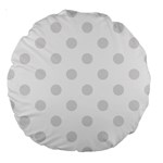 Polka Dots - Platinum Gray on White Large 18  Premium Round Cushion
