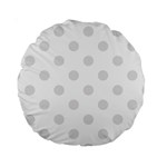 Polka Dots - Platinum Gray on White Standard 15  Premium Round Cushion