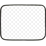 Polka Dots - Platinum Gray on White Double Sided Fleece Blanket (Mini)